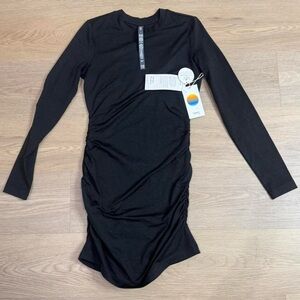 Vuori Black Long Sleeve halo dress